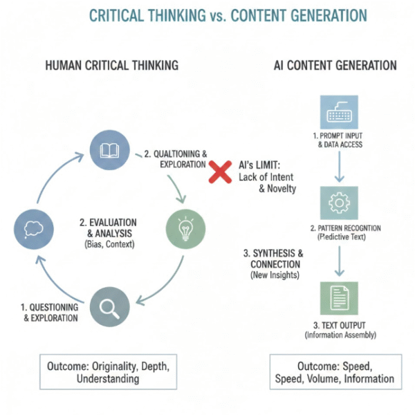 Critical Thinking vs. Content Generation: Why Human Synthesis Remains Essential in Academic Writing