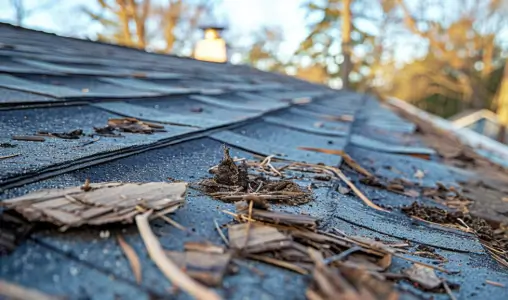 How Debris Buildup Traps Moisture on the Roof Surface